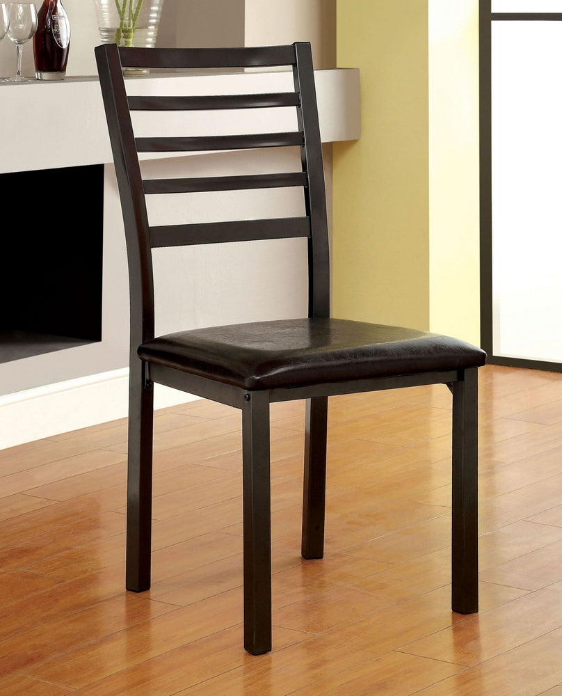 Colman 2 Black Side Chairs w/ Leatherette Seat