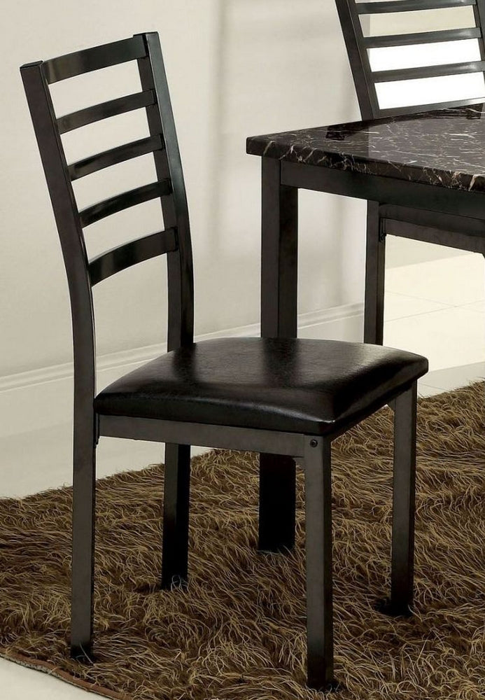 Colman 4 Black Side Chairs w/ Leatherette Seat