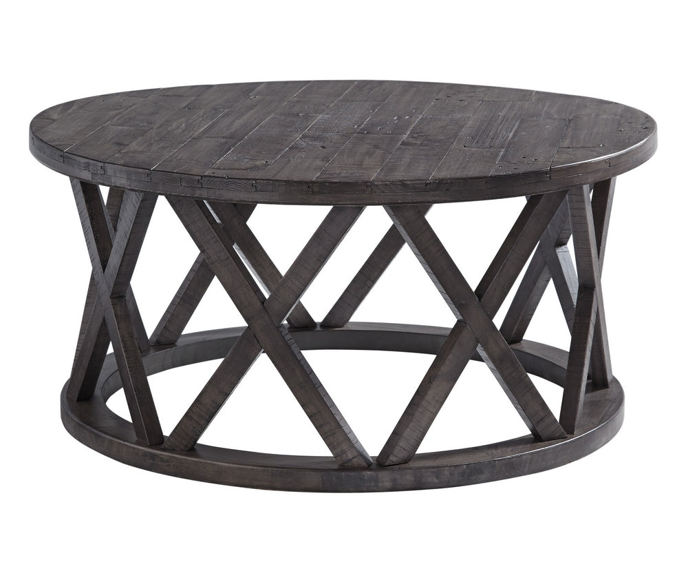 Sharzane Grayish Brown Round Coffee Table