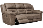 Stoneland Fossil Faux Leather Power Recliner Sofa (Oversized)