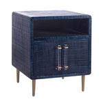 Marco Lacquer Indigo Textured Veneer Side Table