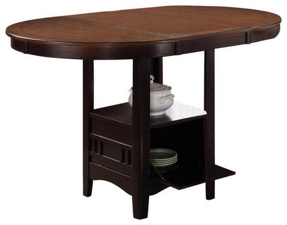 Lavon Light Chestnut Wood Extendable Counter Height Table