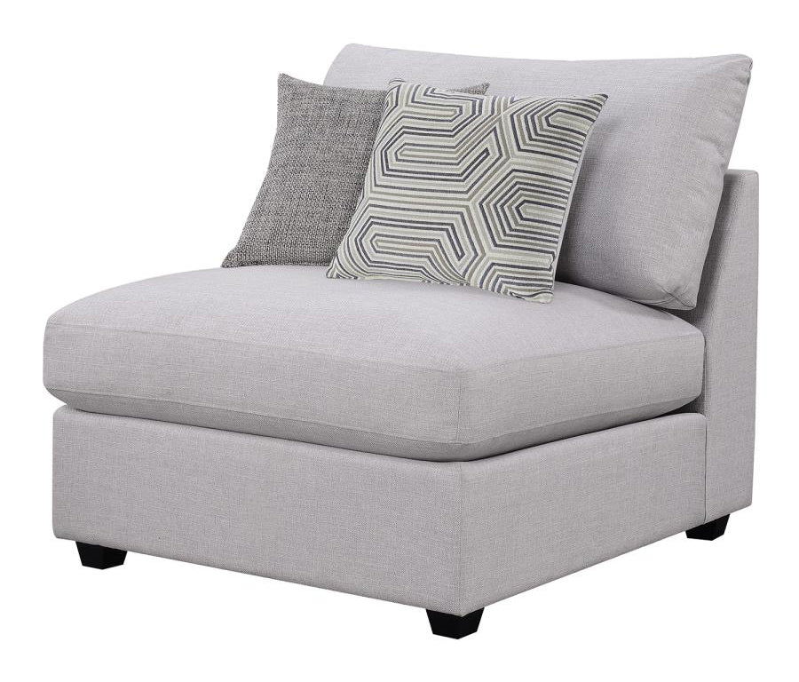 Cambria Grey Linen-Like Fabric Armless Chair