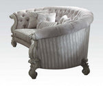 Versailles Ivory Velvet/Bone White Oval Sofa (Oversized)