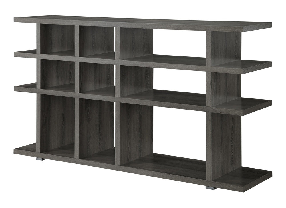 Loretta Contemporary Weathered Grey Wood Open Bookcase