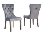 Vienne 2 Gray Velvet/Wood Side Chairs