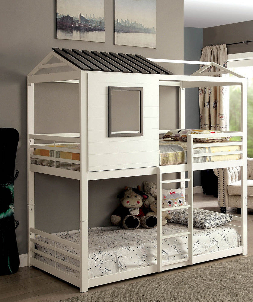 Stockholm White Metal Twin/Twin Bunk Bed