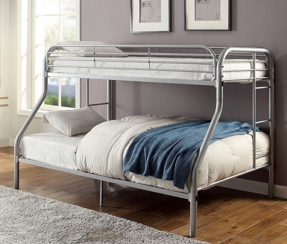 Opal Silver Metal Twin over Full Bunk Bed