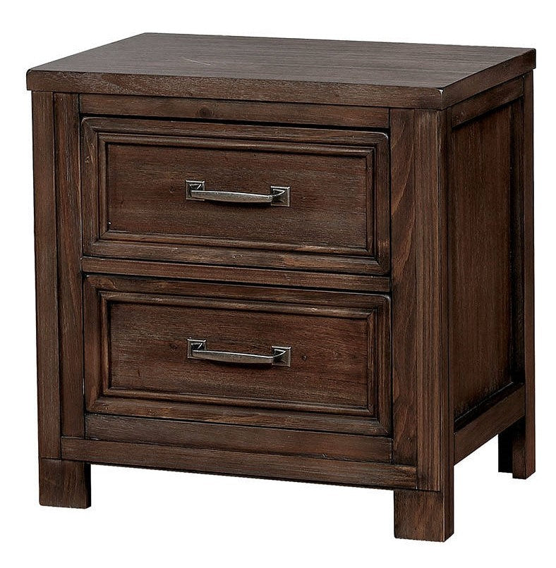 Tywyn Dark Oak Wood 2-Drawer Nightstand