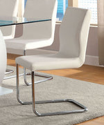 Lodia 2 White Leatherette/Metal Side Chairs