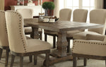 Landon Salvage Brown Wood Dining Table with 1 Plain Leaf