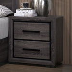 Conwy Gray Wood Nightstand with 2 Drawers