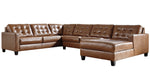 Baskove 4-Pc Auburn Leather RAF Sectional