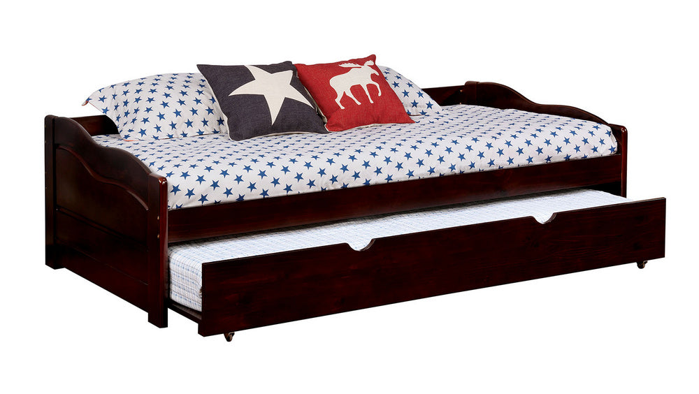 Sunset Espresso Wood Twin Daybed with Trundle