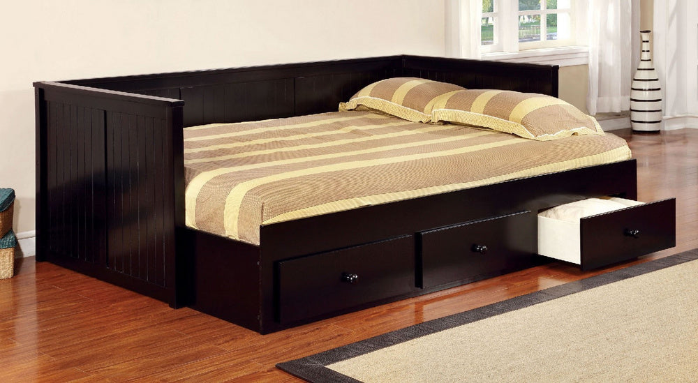 Wolford Black Wood Full Daybed with Storage