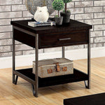 Wasta Dark Oak Wood End Table with Drawer