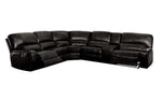 Saul Black Leather-Aire Power Recliner Sectional Sofa with USB