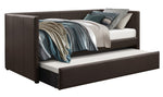 Adra Brown Vinyl Upholstered Twin Daybed with Trundle