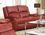 Zuriel Red PU Leather Manual Recliner Loveseat