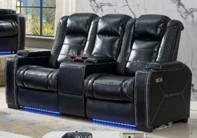 Starla Black Power Recliner Loveseat