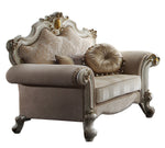 Picardy Beige Fabric/Antique Pearl Poly-Resin Chair