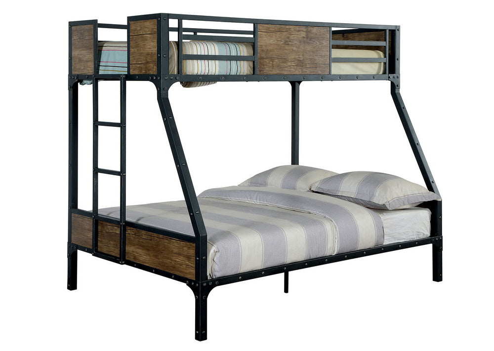 Clapton Black Metal Twin/Full Bunk Bed