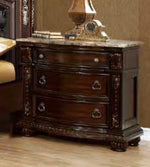 Amber Cherry Wood/Marble Nightstand