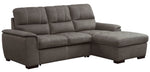 Andes 2-Pc Taupe Fabric RAF Sectional w/Pull-Out Bed