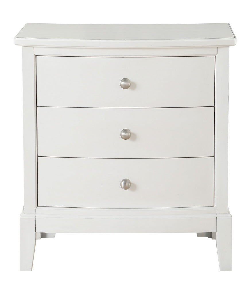 Cotterill Antique White Wood 3-Drawer Nightstand