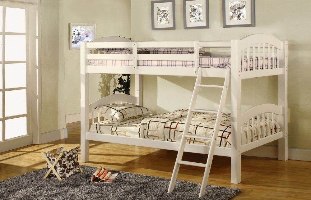 Coney Island White Wood Twin/Twin Bunk Bed