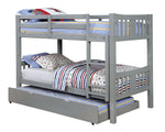 Cameron Gray Wood Twin Bunk Bed with Trundle