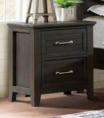 Alaina Walnut Wood 2-Drawer Nightstand