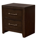 Jamie Walnut Wood 2-Drawer Nightstand