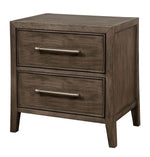 Tawana Warm Gray Wood 2-Drawer Nightstand