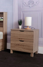 Giorgia Dark Taupe Wood 2-Drawer Nightstand