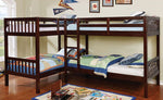 Marquette Dark Walnut Quadruple Twin Bunk Bed