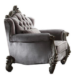 Versailles Antique Platinum Finish/Silver Velvet Chair