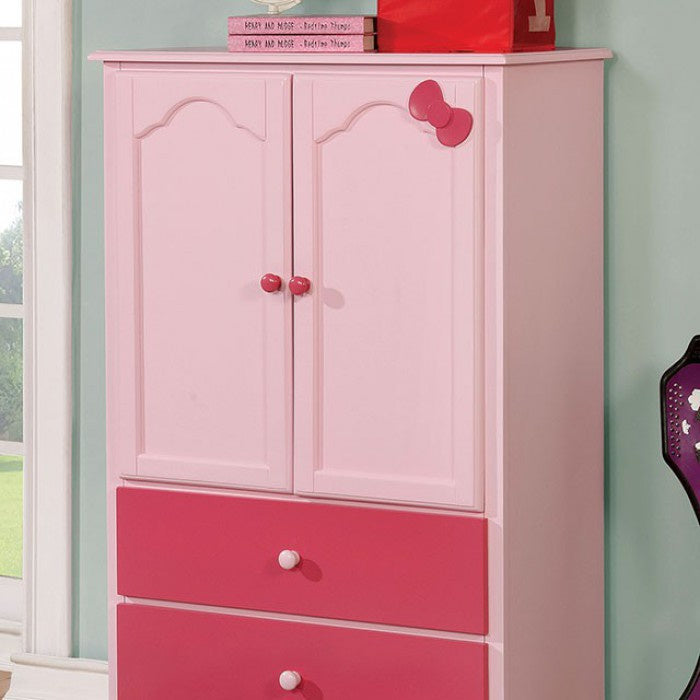 Dani Pink Solid Wood Armoire