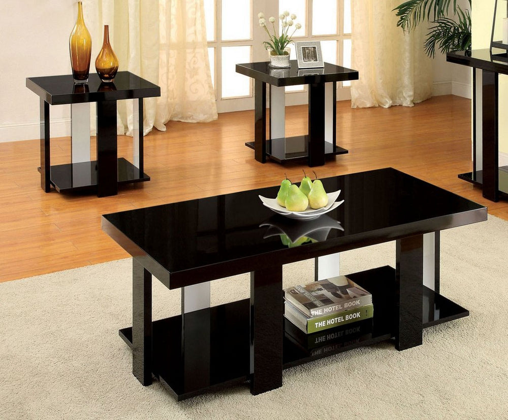 Lakoti I 3-Piece Black Wood Table Set