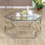 Zola Chrome Metal/Tempered Glass Coffee Table