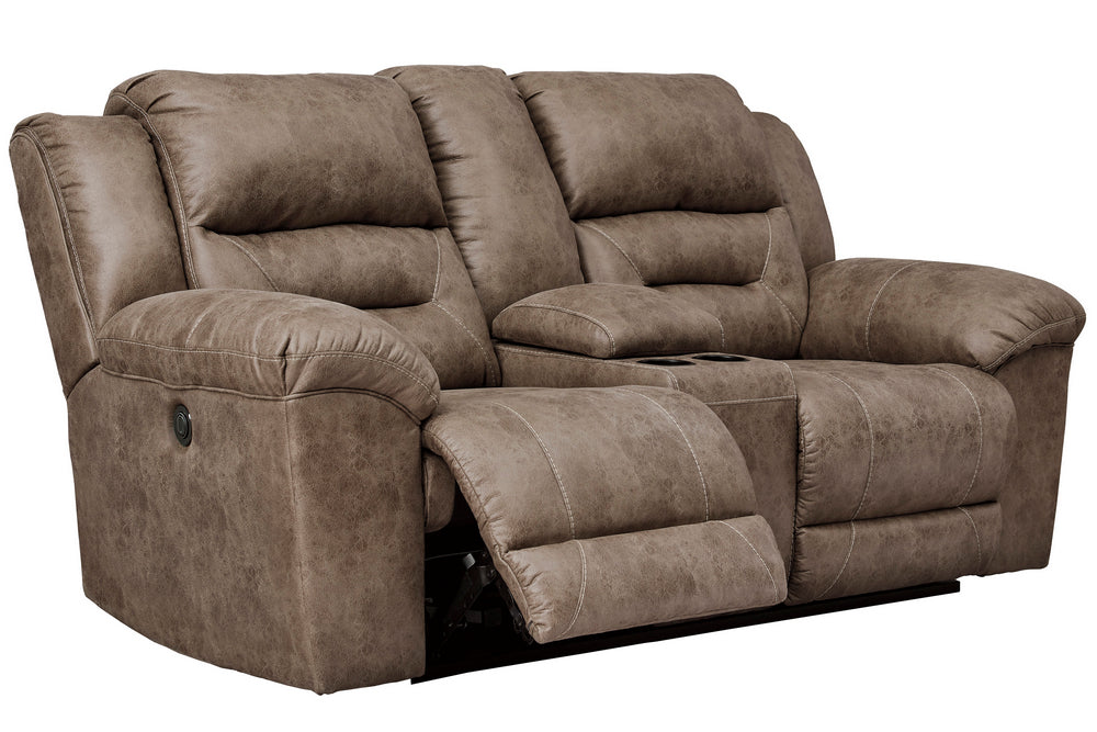 Stoneland Fossil Faux Leather Power Recliner Loveseat