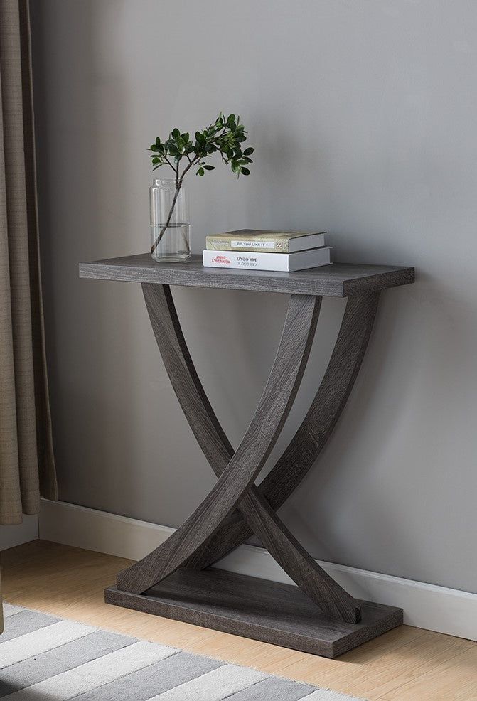 Serafina Distressed Grey Wood Console