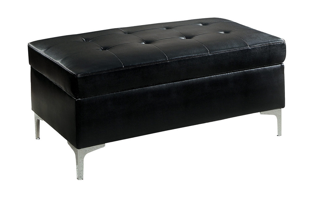 Barrington Black Bi-Cast Vinyl Ottoman