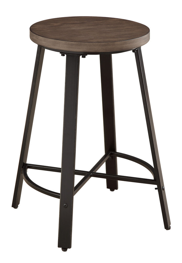 Chevre 2 Brown Wood/Dark Gray Counter Height Stools