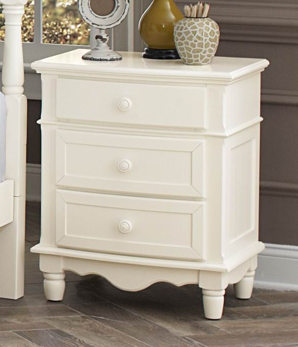 Clementine Antique White Wood Nightstand