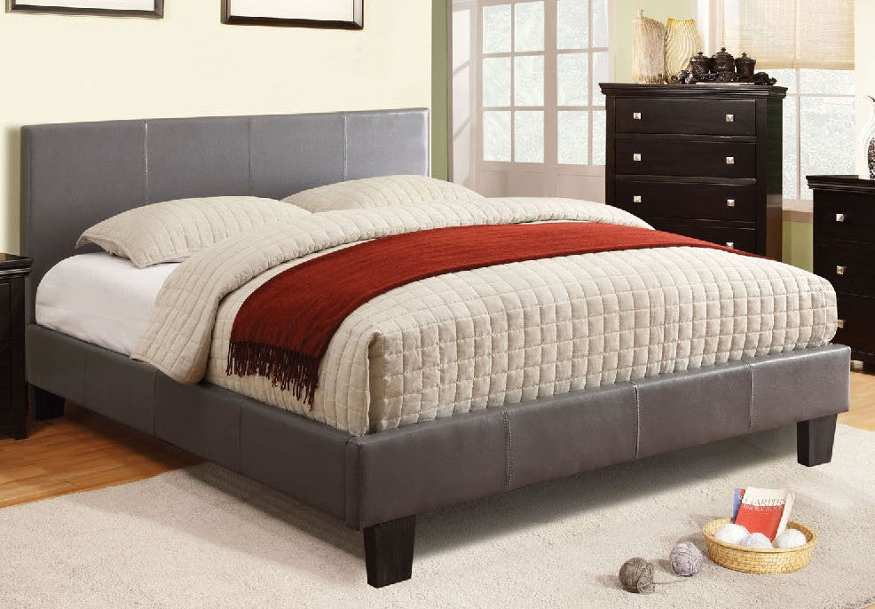 Winn Park Gray Leatherette Full Bed