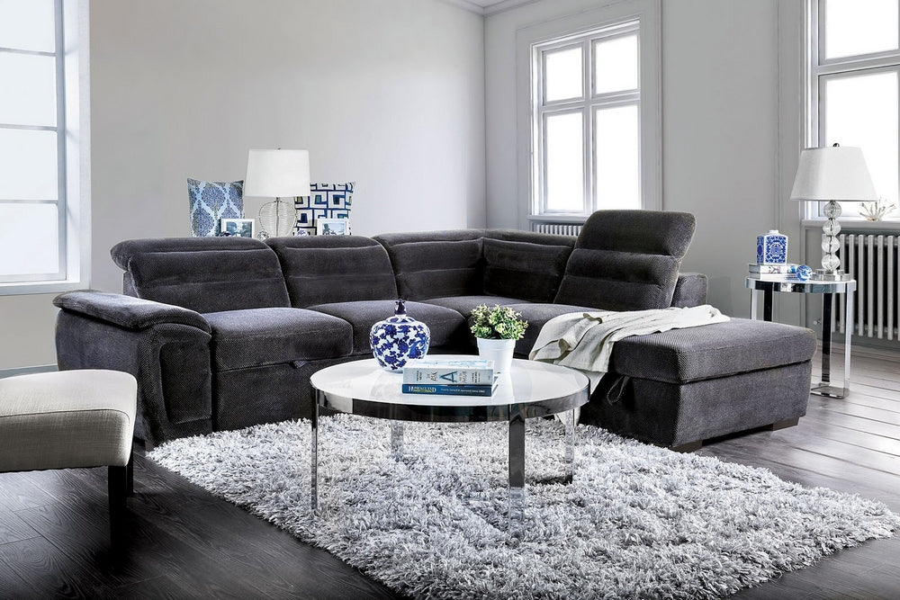 Felicity Dark Gray Sectional with Sleeper