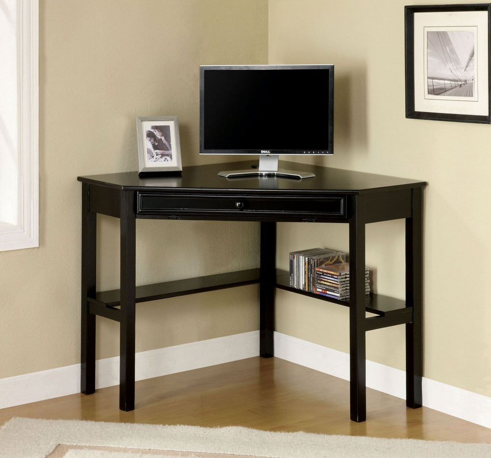 Porto Black Metal/Wood Corner Desk