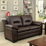 Parma Brown Leatherette Loveseat