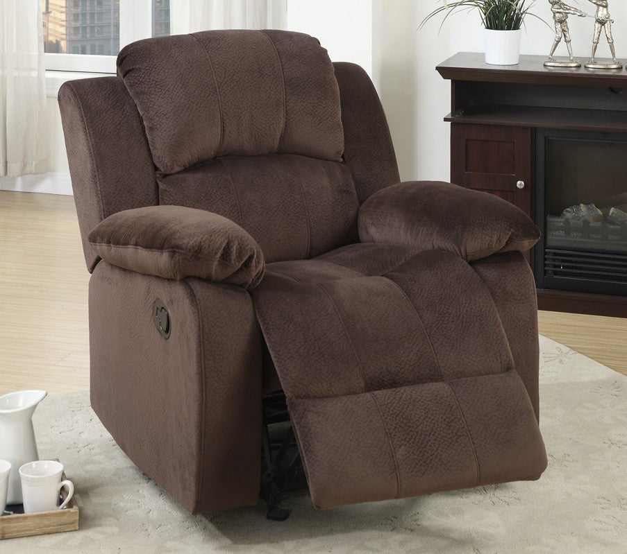 Loviise Chocolate Suede Manual Rocker Recliner